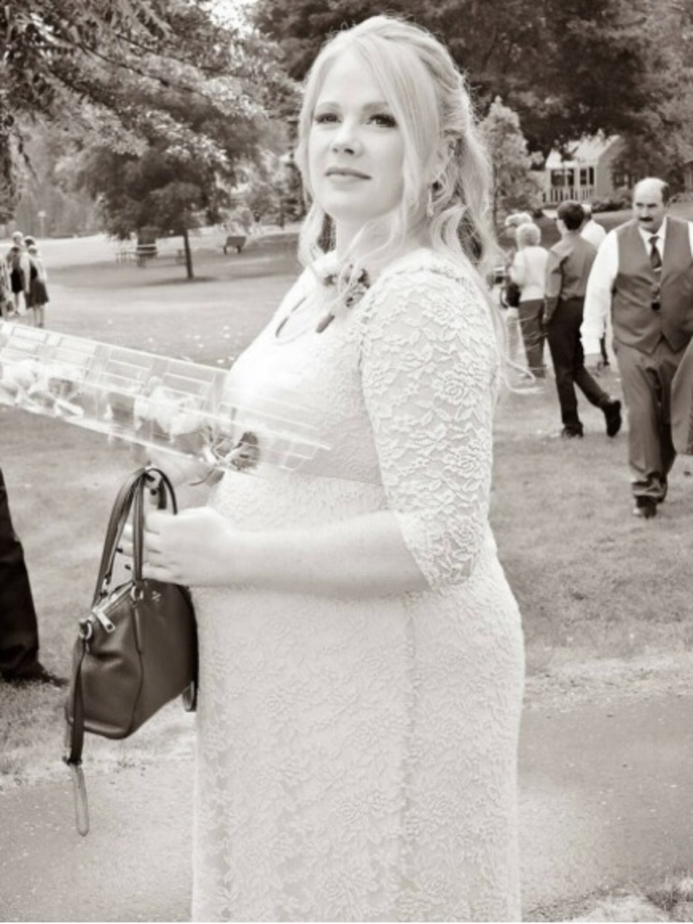 Maternity Lilac Lace Maxi Dress, Size XL - Picture 5 of 5